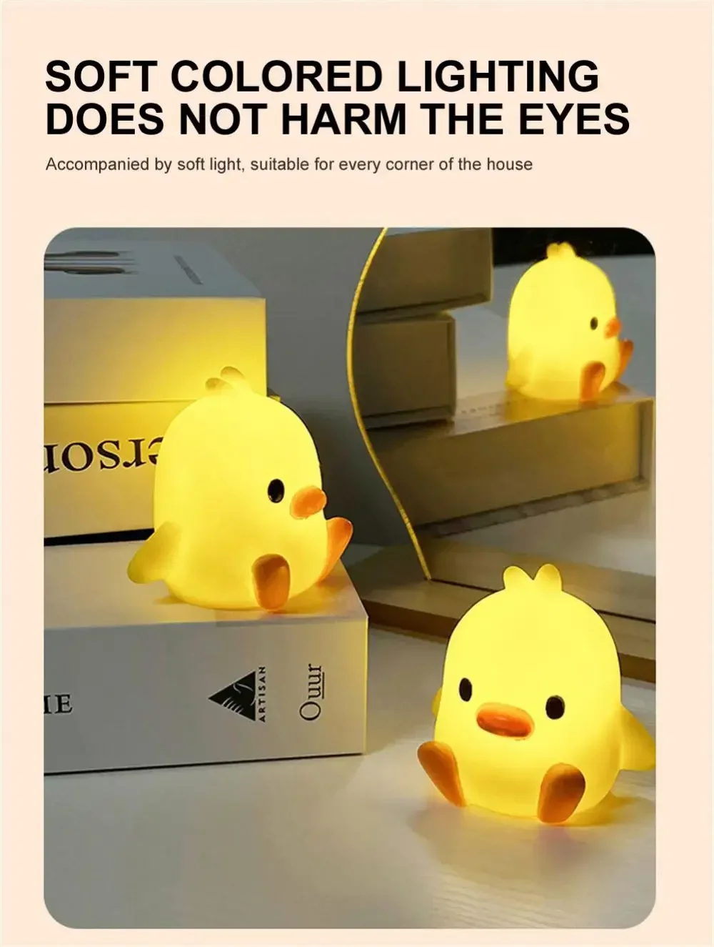 Cute Cartoon Night Light for Kids Bedroom,Toast Bread/Chick/Duck Shaped Led Lamp,Battery Powered or Rechargeable Optional,Gift