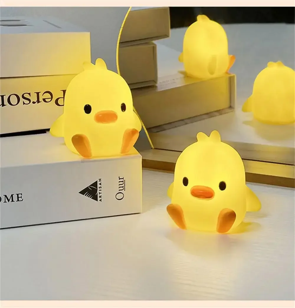 Cute Cartoon Night Light for Kids Bedroom,Toast Bread/Chick/Duck Shaped Led Lamp,Battery Powered or Rechargeable Optional,Gift