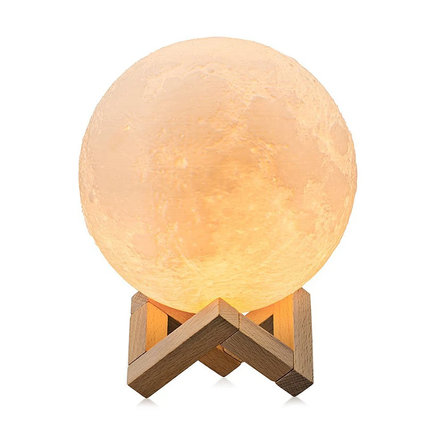 16 Colors RGB 3D Moon Night For Kids Bedroom Glowing Moon Lamp With Multi Color LED Touch Control Beside Decoration Lamp