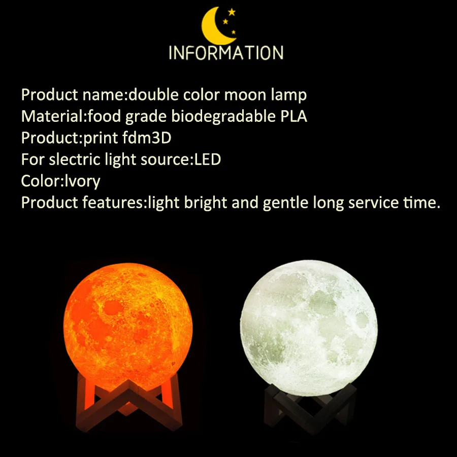 16 Colors RGB 3D Moon Night For Kids Bedroom Glowing Moon Lamp With Multi Color LED Touch Control Beside Decoration Lamp