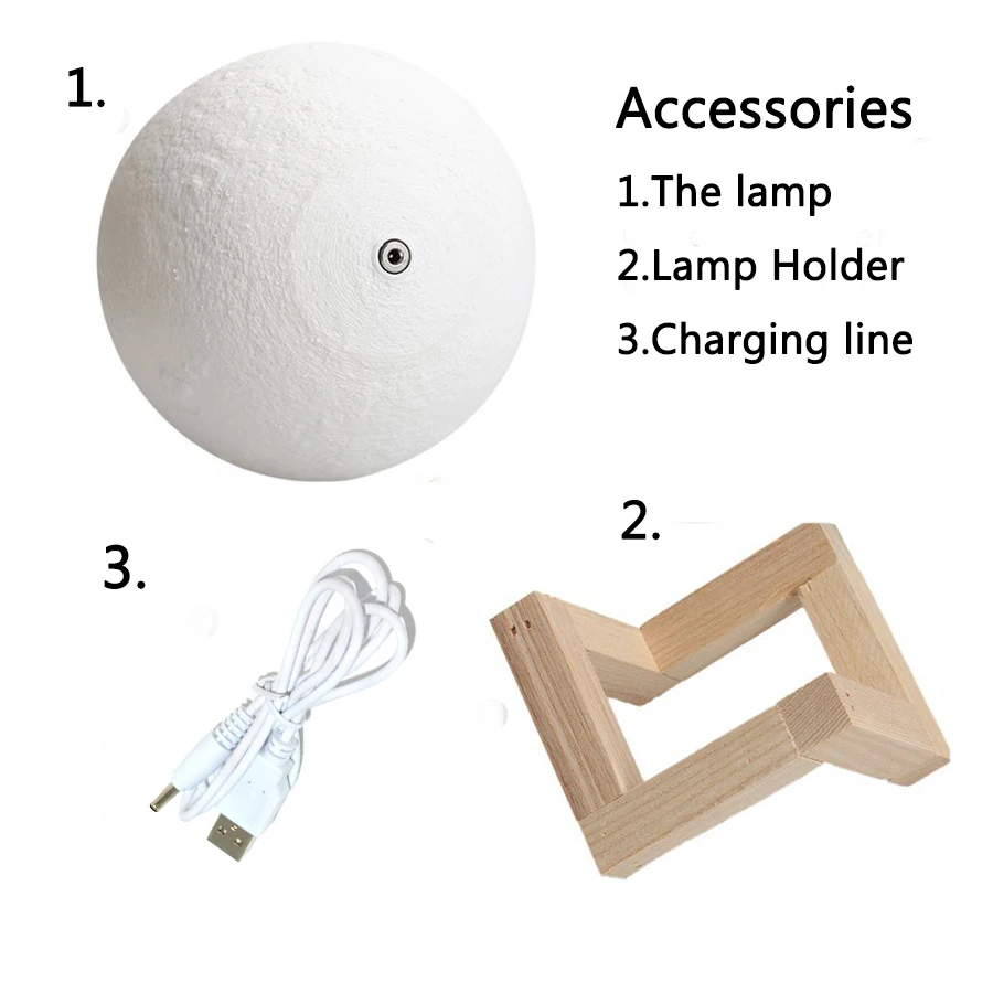 16 Colors RGB 3D Moon Night For Kids Bedroom Glowing Moon Lamp With Multi Color LED Touch Control Beside Decoration Lamp