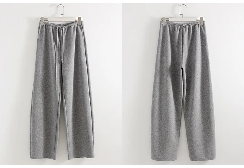 Autumn Burgundy Sweatpants Women Straight Leg Sport Pants Cotton Ladies Coffee Basic Joggers Wide Leg Women's Pants And Trousers