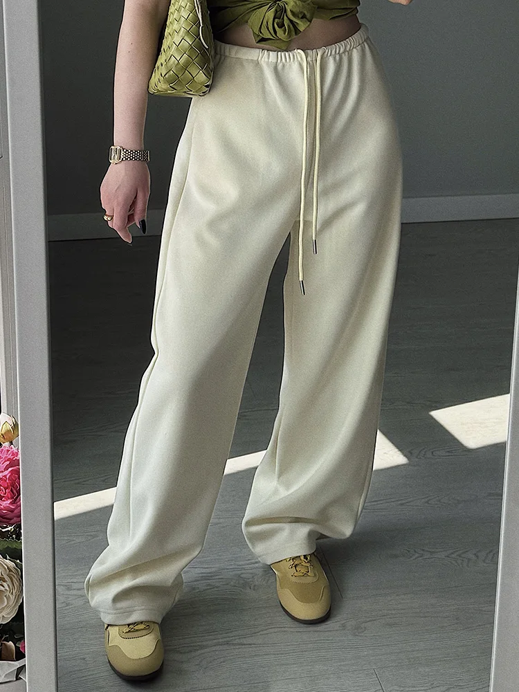 Autumn Burgundy Sweatpants Women Straight Leg Sport Pants Cotton Ladies Coffee Basic Joggers Wide Leg Women's Pants And Trousers