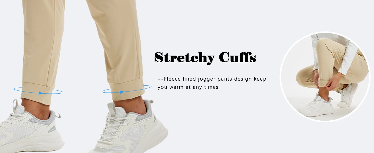 TACVASEN Winter Lightweight Fleece Thermal Waist Drawstring Sweatpants Womens Soft Outdoor Cotton Pants Water Resistant Trousers