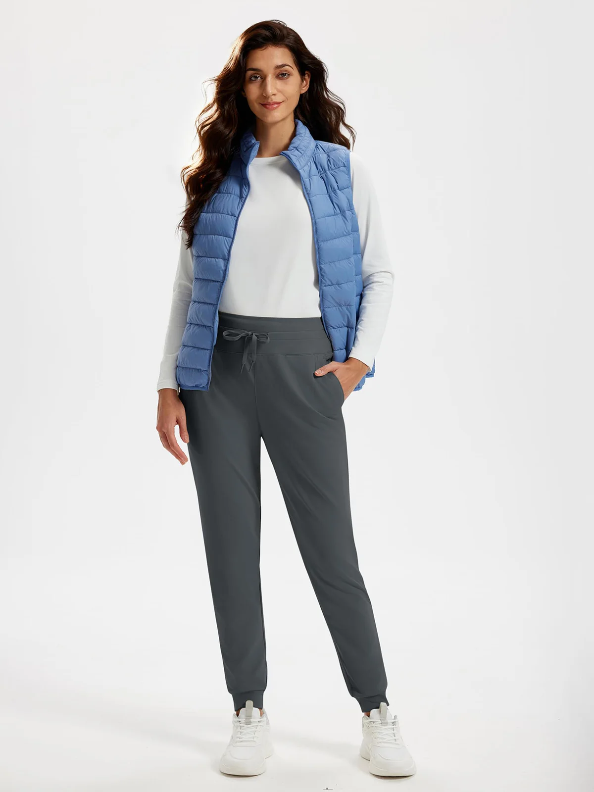 TACVASEN Winter Lightweight Fleece Thermal Waist Drawstring Sweatpants Womens Soft Outdoor Cotton Pants Water Resistant Trousers