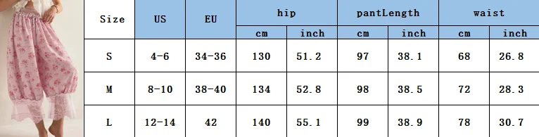 Combhasaki Women's Y2K Loose Fit Bloomers Cropped Pants Drawstring High Waist Floral Lace Patchwork Calf-Length Lantern Trousers