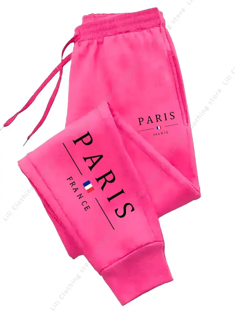 2025 New Hot Sale PARIS Jogger Pants for Women's Trousers High quality Autumn Winter Fleece Casual Sports Sweatpants Women Pants
