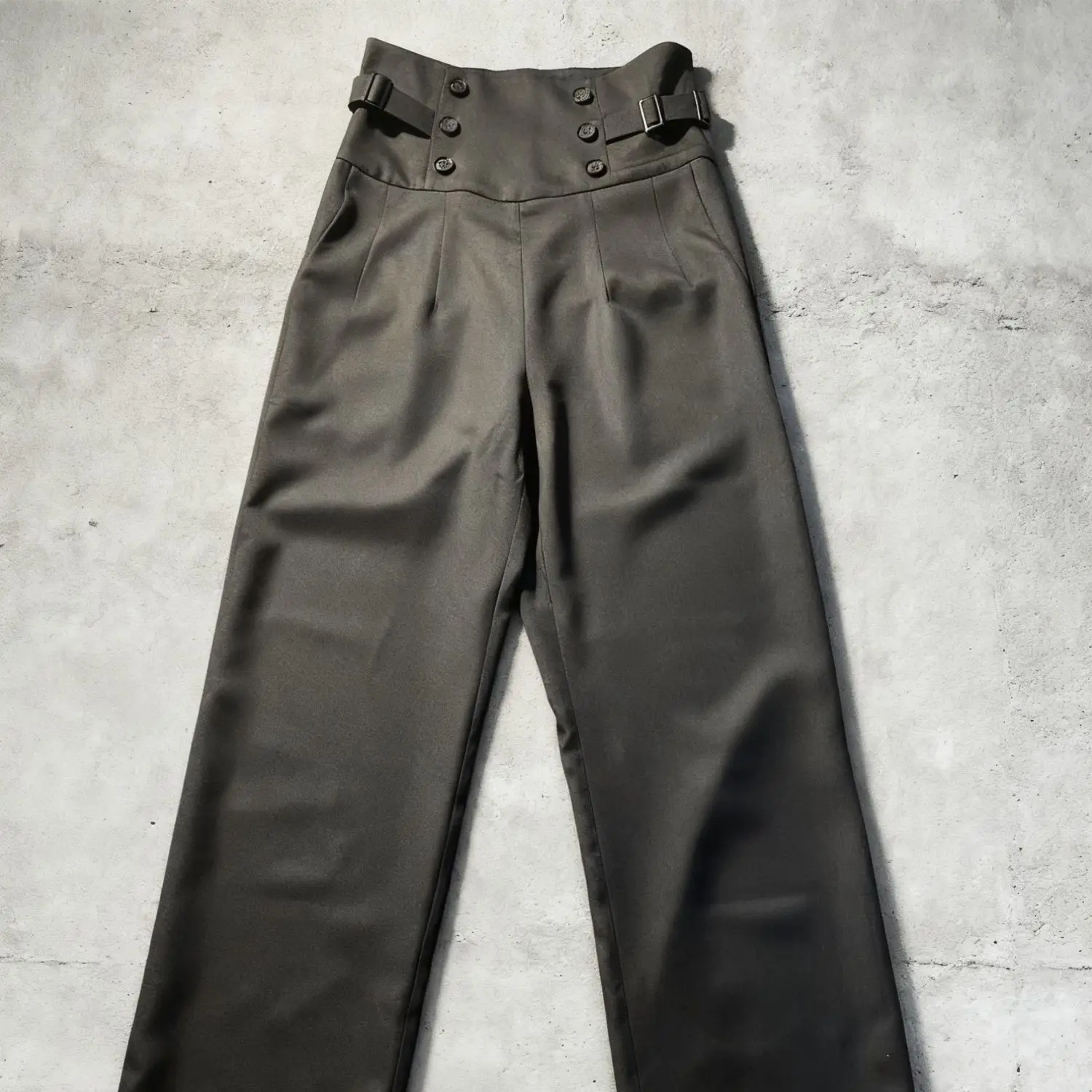 Spring Autumn Lolita Black Versatile High Waist Long Pants Y2K Vintage Trousers Court British Style Straight Pants for Women
