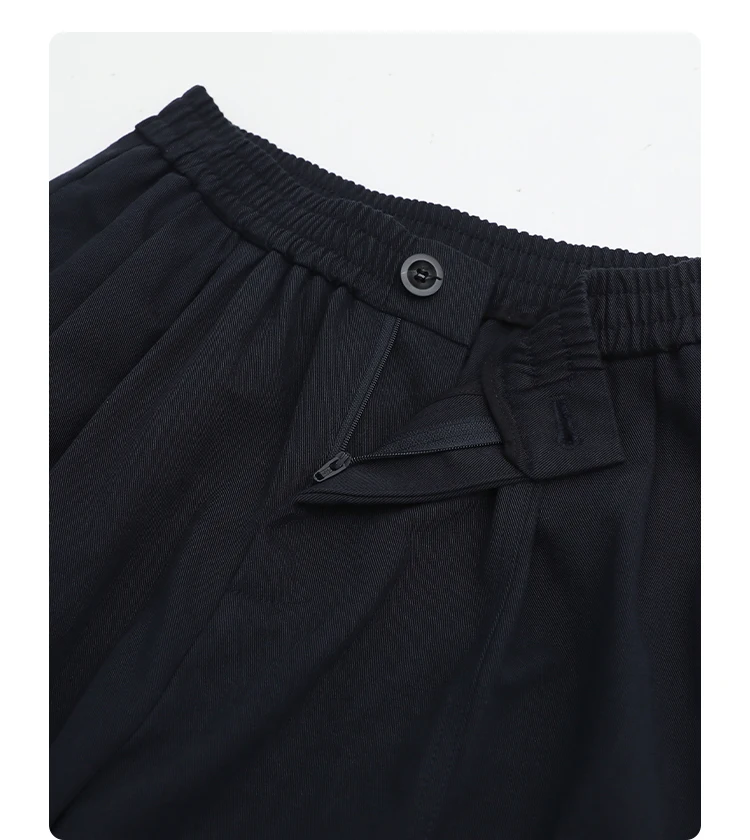 CHIC VEN Women Pants High Waist Loose Solid Wide Leg Casual Female Trousers Elastic Waist Folding Pants Autumn Winter 2025