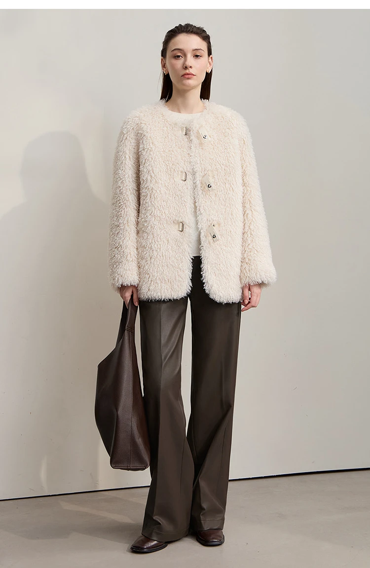 AMII Pants For Woman 2026 Winter New Minimalist Commuter PU Leather Loose Wide-leg Pants Casual Office Lady Trousers 12524063