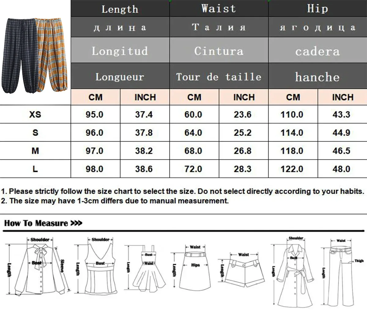 HH Women Autumn New Ramie Bloomers Plaid Printed Loose Pants Female Fashion Versatile Drawstring Streetwear Casual Trousers
