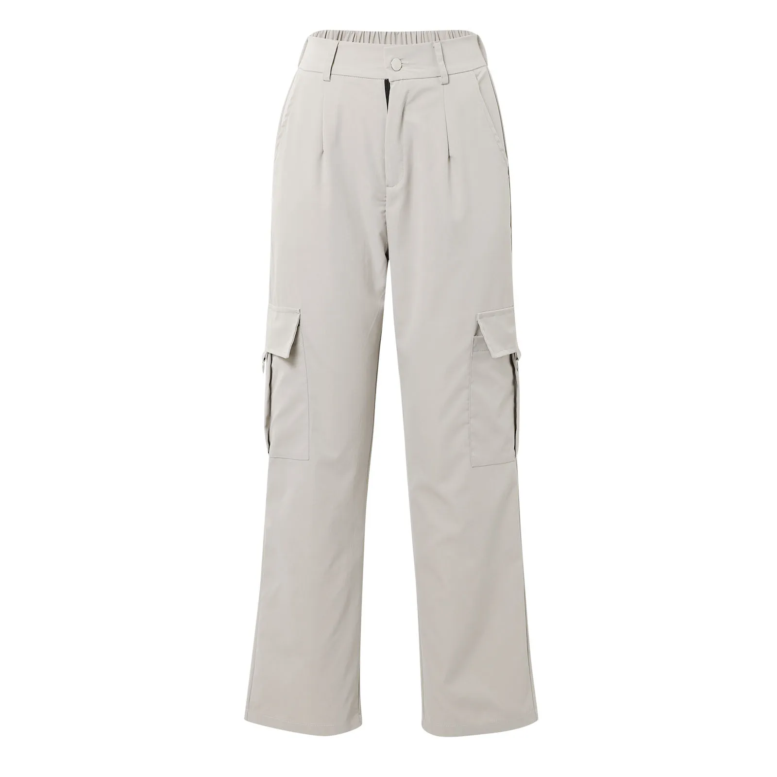 Women's Loose Cargo Pants High Waist Wide Leg Solid Color Full Length Trousers With Pockets Casual All Seasons Long Pantalones