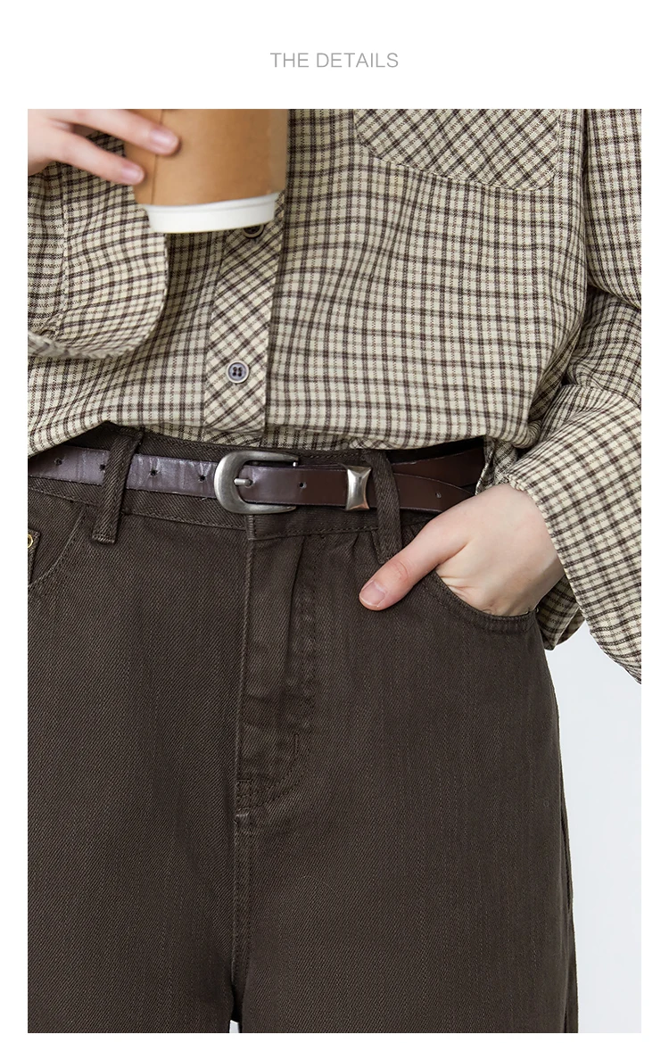 CHIC VEN Women Pants Solid High Waist Loose Retro Cotton Wide Leg Denim Jeans Female Trousers for Woman Spring Autumn 2025