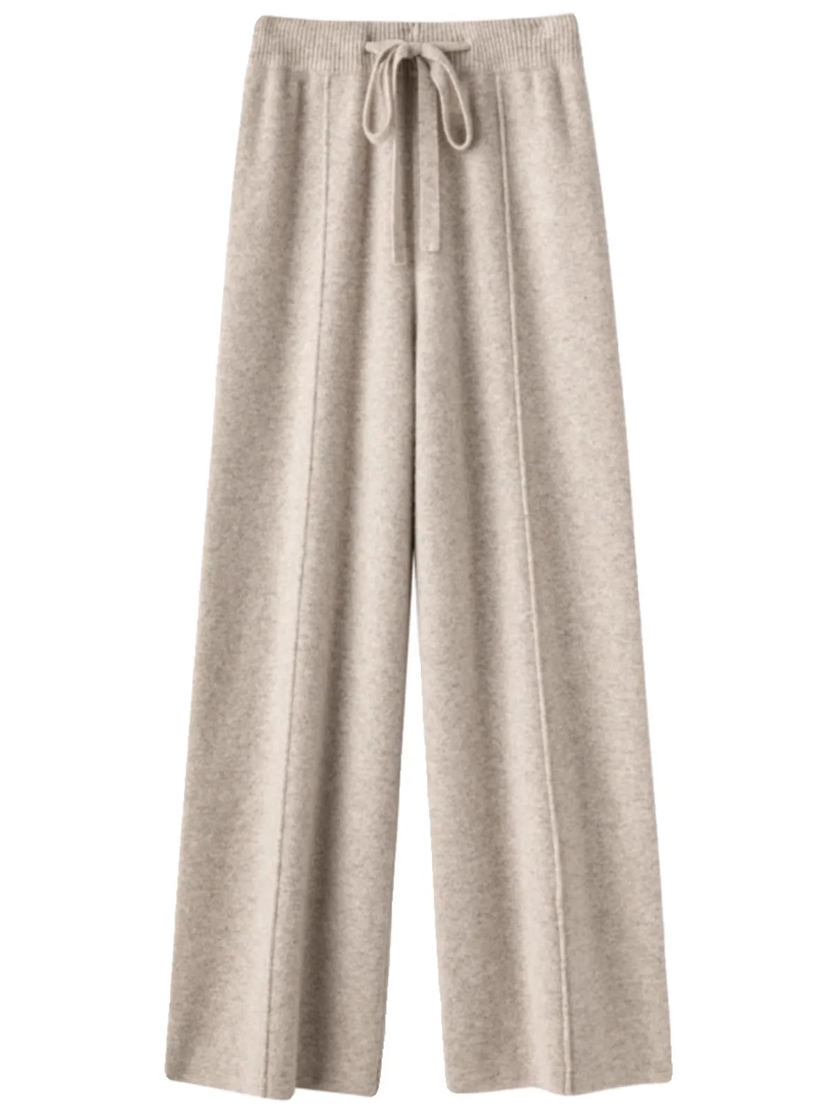 2026 Autumn Winter New  Women's High Waist Belted Pure Color Center Line Wide Leg Pants Casual Versatile Knitted Straight Leg...