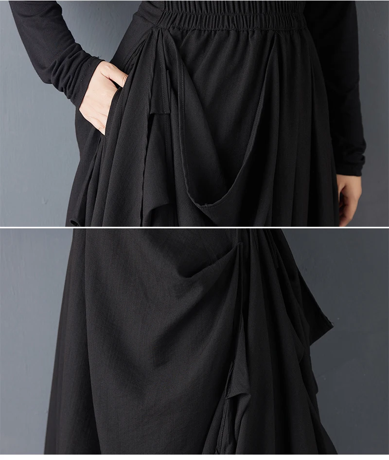 Black high Waist Oversized vintage Casual loose Long Spring autumn clothing wide leg Pants for Women 2025 Trousers Streetwear