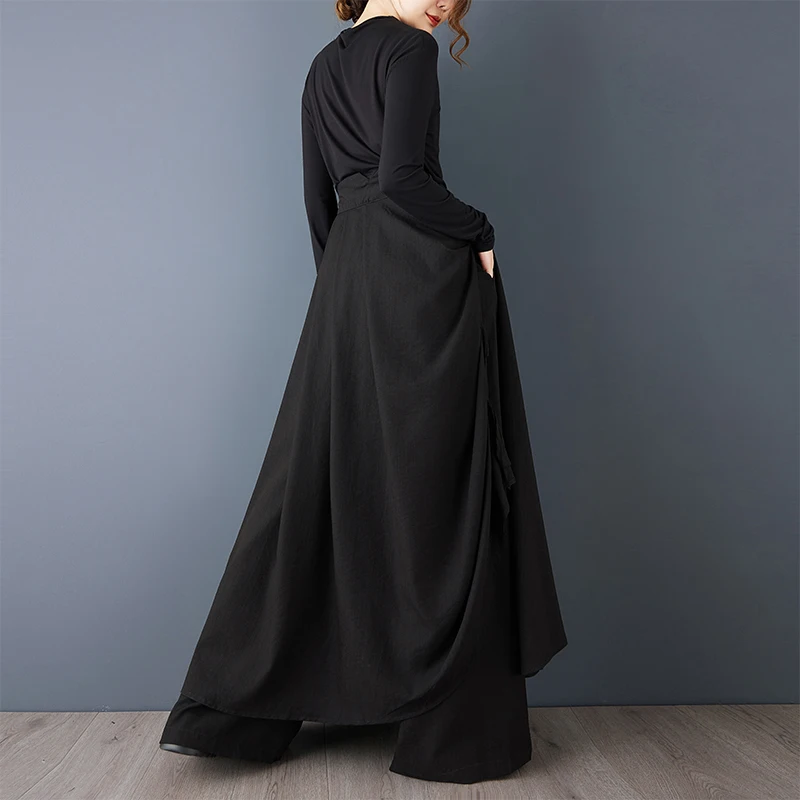 Black high Waist Oversized vintage Casual loose Long Spring autumn clothing wide leg Pants for Women 2025 Trousers Streetwear
