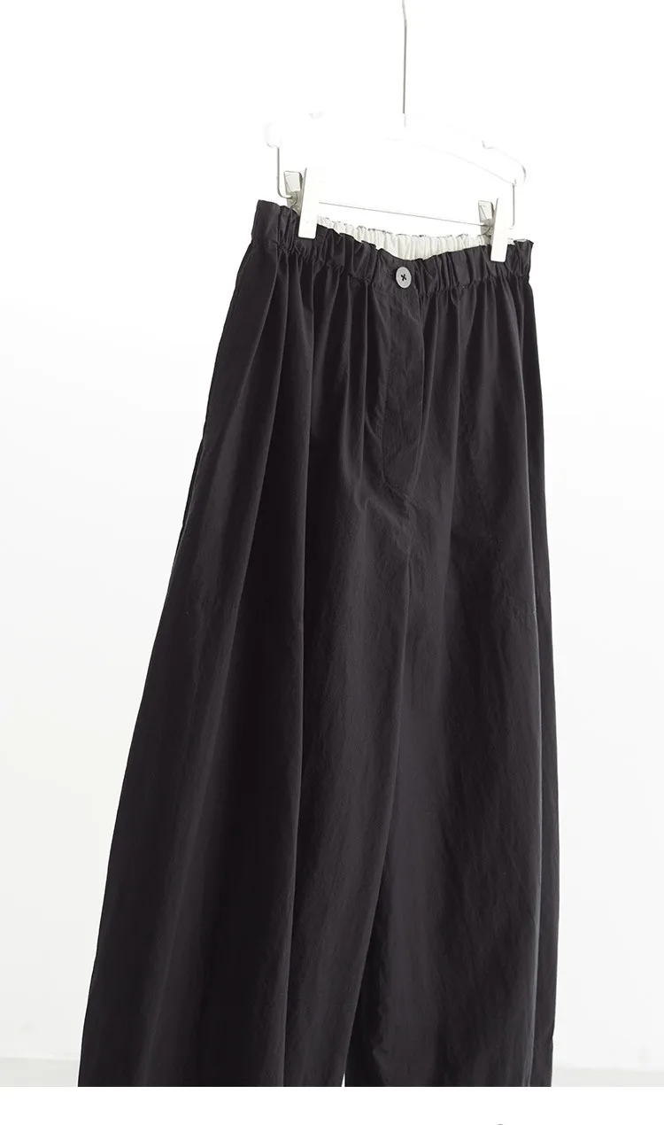 Color-Blocked Wide-Leg Pants, Cropped Pants for Women, Loose Plus-Size Pants, New Arrivals for Spring/Summer 2026