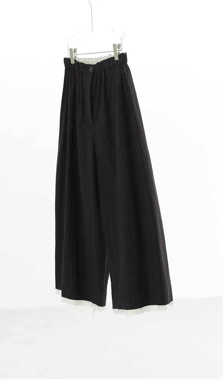 Color-Blocked Wide-Leg Pants, Cropped Pants for Women, Loose Plus-Size Pants, New Arrivals for Spring/Summer 2026