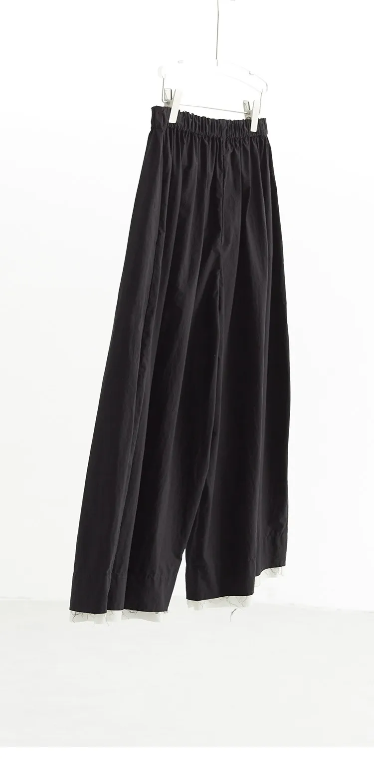 Color-Blocked Wide-Leg Pants, Cropped Pants for Women, Loose Plus-Size Pants, New Arrivals for Spring/Summer 2026