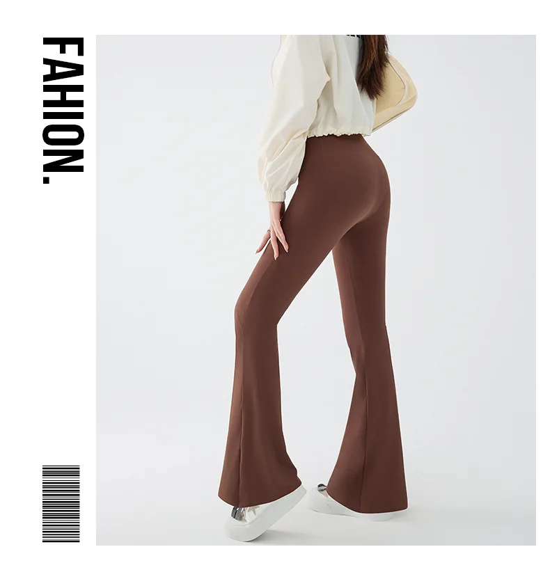New High Waist Flared Shark Pants for Women Summer Stretchy Bootcut Shark Pants Retro Casual Trousers Streetwear Woman Clothes