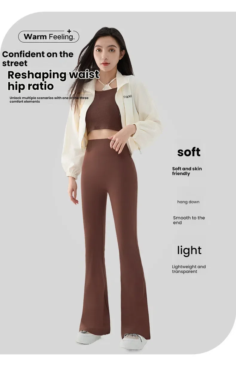 New High Waist Flared Shark Pants for Women Summer Stretchy Bootcut Shark Pants Retro Casual Trousers Streetwear Woman Clothes