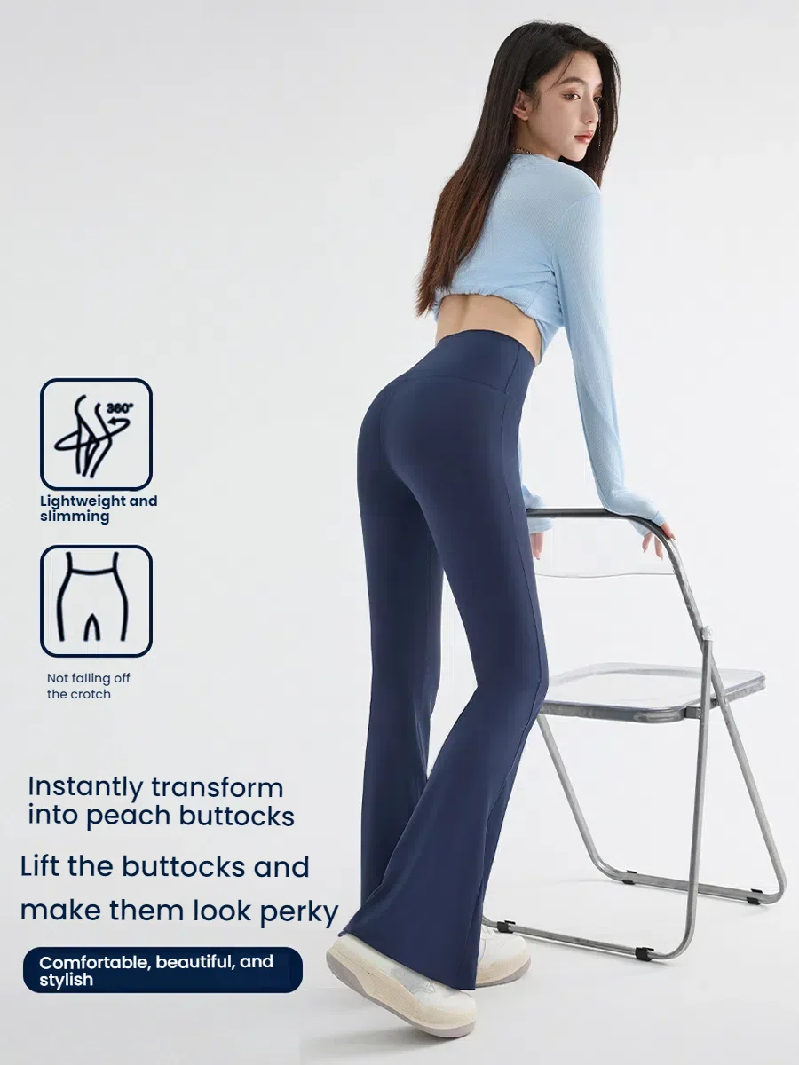 New High Waist Flared Shark Pants for Women Summer Stretchy Bootcut Shark Pants Retro Casual Trousers Streetwear Woman Clothes