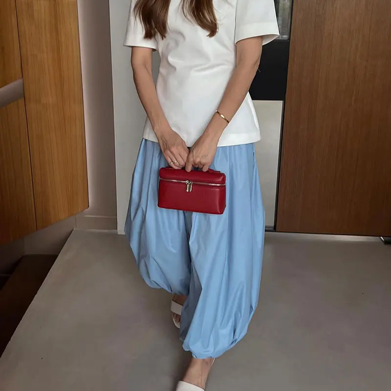 100% Cotton High Quality Women Casual High Waist Bloomers Long Pants Fashion Big Wide Leg Pants Women Clothes Trousers