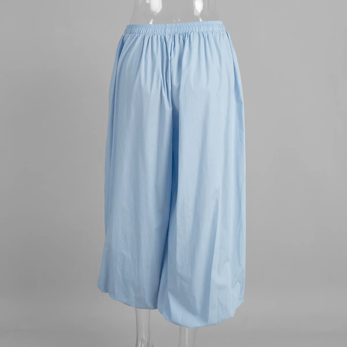 100% Cotton High Quality Women Casual High Waist Bloomers Long Pants Fashion Big Wide Leg Pants Women Clothes Trousers