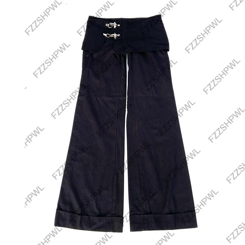 Airplane-buckle jacket Harajuku Subculture Y2K Pants Spicy Girls Hip Hop Hot pants Streetwear Punk Trousers Gothic Vintage vibe
