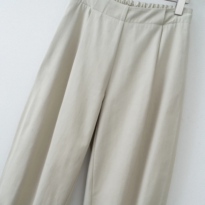 2026 Spring Summer Women Casual Elastic waist Cropped Harem pants office commuter Pants