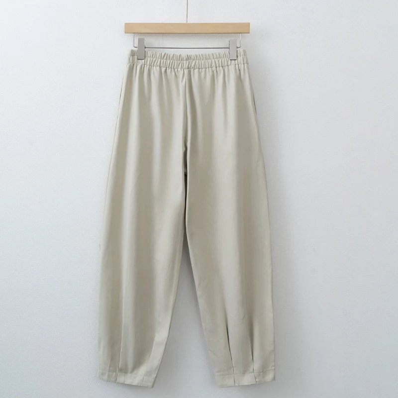 2026 Spring Summer Women Casual Elastic waist Cropped Harem pants office commuter Pants