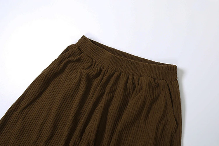 Weird Puss Y2K Casual Wide-Leg Pants Women Autumn Loose Simple Basic Pocket High Waist Trousers Corduroy Streetwear Long Bottoms