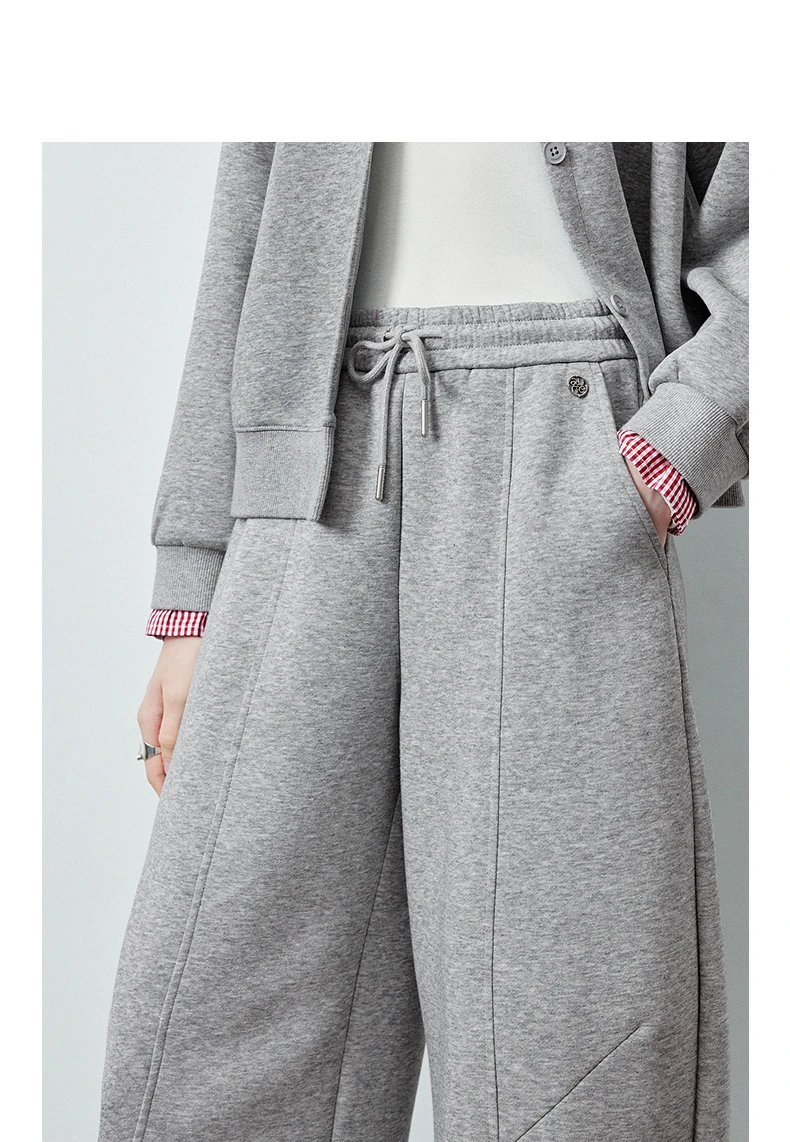 TOYOUTH Women's Lazy Academy Soft American Curved Leg Trousers 2026 Autumn New Arrival Paneled Design Pear Figure Shaping Pants