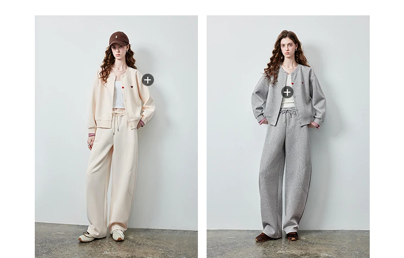 TOYOUTH Women's Lazy Academy Soft American Curved Leg Trousers 2026 Autumn New Arrival Paneled Design Pear Figure Shaping Pants