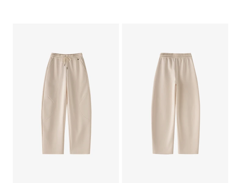 TOYOUTH Women's Lazy Academy Soft American Curved Leg Trousers 2026 Autumn New Arrival Paneled Design Pear Figure Shaping Pants