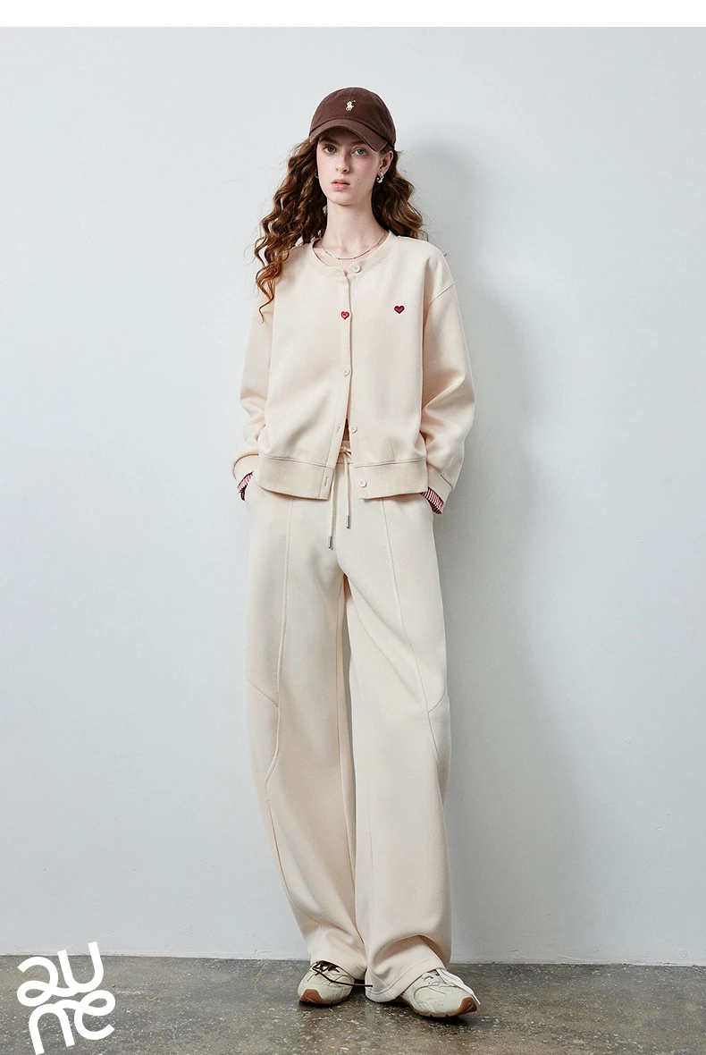 TOYOUTH Women's Lazy Academy Soft American Curved Leg Trousers 2026 Autumn New Arrival Paneled Design Pear Figure Shaping Pants