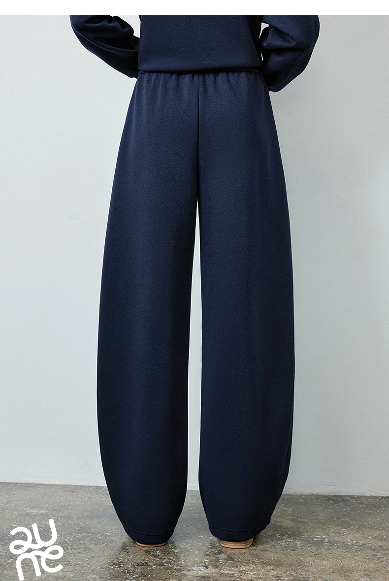 TOYOUTH Women's Lazy Academy Soft American Curved Leg Trousers 2026 Autumn New Arrival Paneled Design Pear Figure Shaping Pants