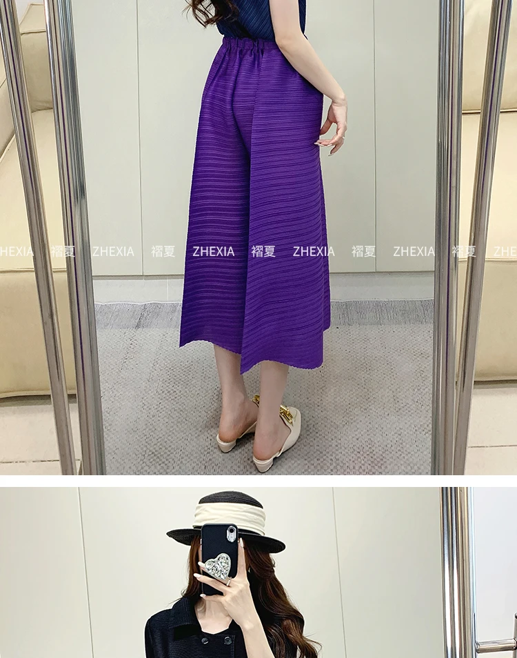 Miyake Pleated Pants Women's 2024 Summer New Casual Loose Large Size Loose 9/4 Straight Leg Pants Women's Wear