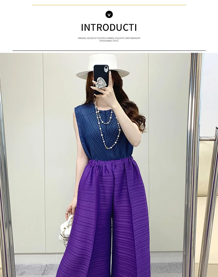 Miyake Pleated Pants Women's 2024 Summer New Casual Loose Large Size Loose 9/4 Straight Leg Pants Women's Wear