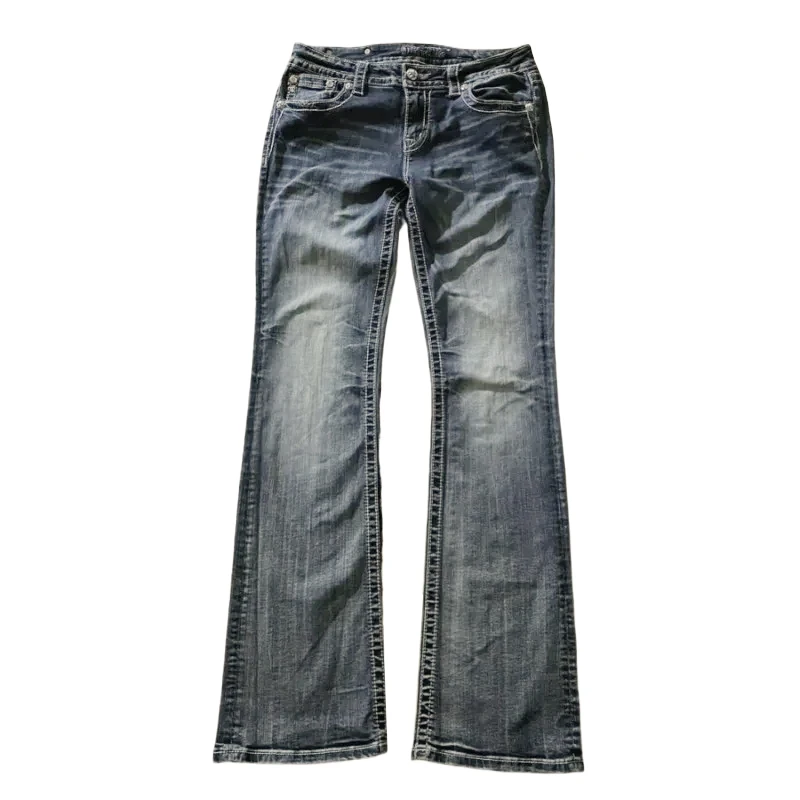 90s Vintage Jeans Female Y2K New Blue Jeans Embroidered Wing Pocket Hip Hop Harajuku Gothic Wide Pants Streetwear Woman Trousers