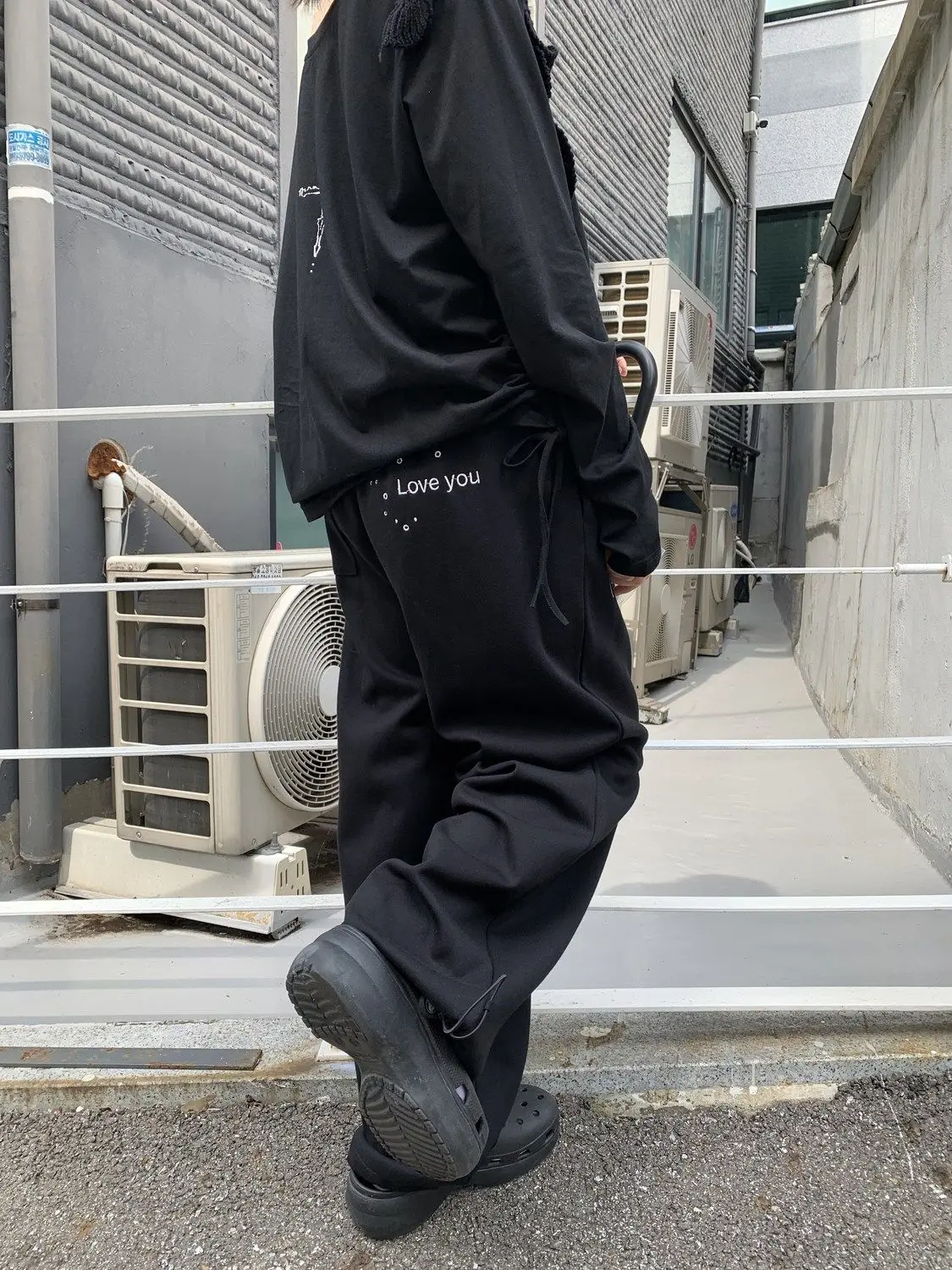 NICEMIX Kaomoji Sweatpants Women Cute Kawaii Cutecore Harajuku Jirai Kei Baggy Wide Leg Gray Joggers Y2K Alt Streetwear Pants