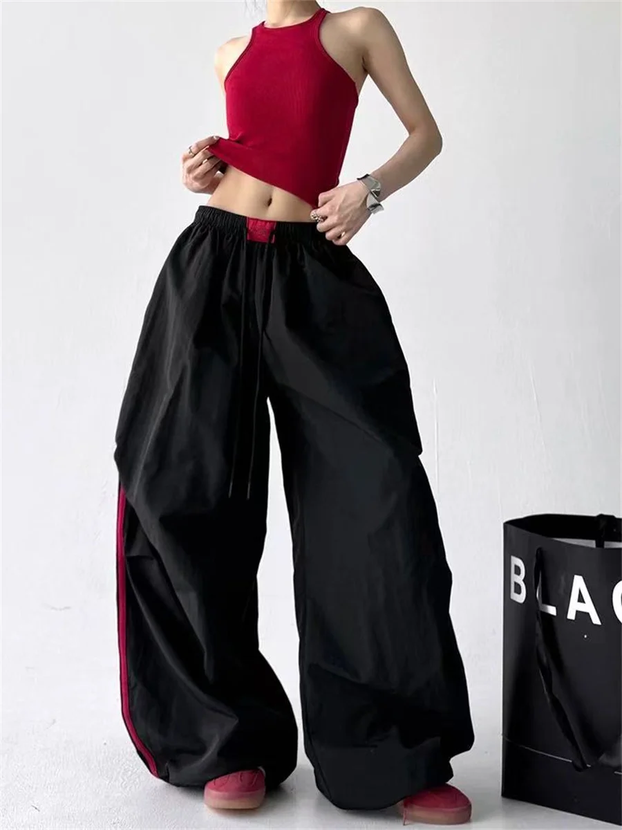 Loose Joggers Pants Women Cargo Pants Vintage Streetwear Hip Hop Y2k Baggy Wide Leg Sweatpants Casual Pockets Fashion Trousers