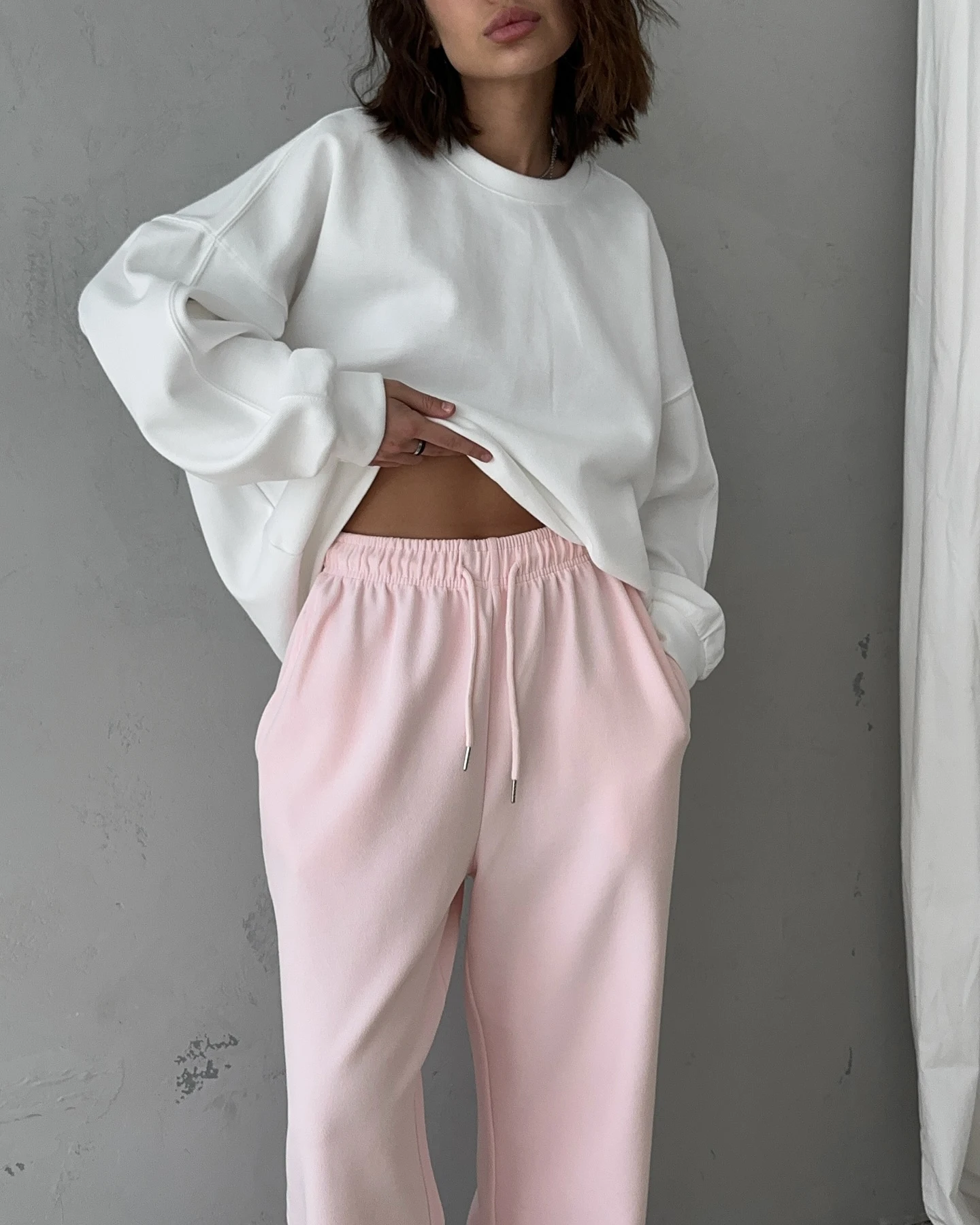 Autumn Women's Gray Sports Pants with Elastic 80% Cotton Jogging Vintage Classic Brown Sweatpants for Women