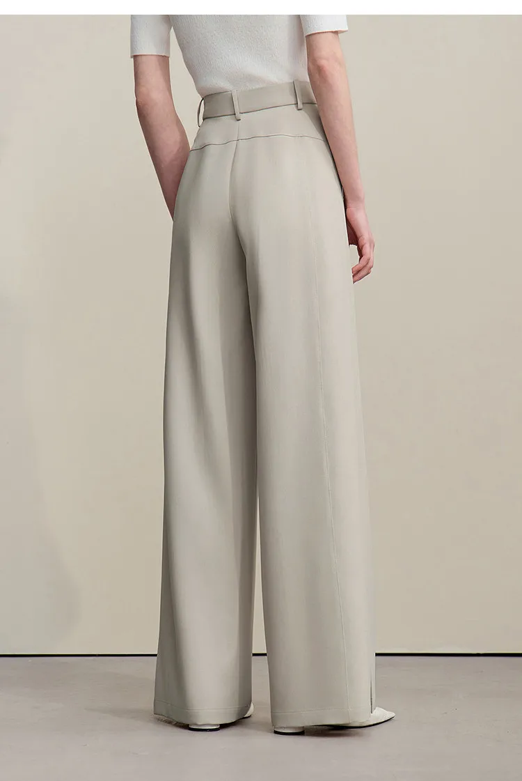 Amii Women's Wide Leg Pants 2026 Summer New Loose Flowy Trousers Pleated Solid Versatile Casual Long Pants For Women 12642085