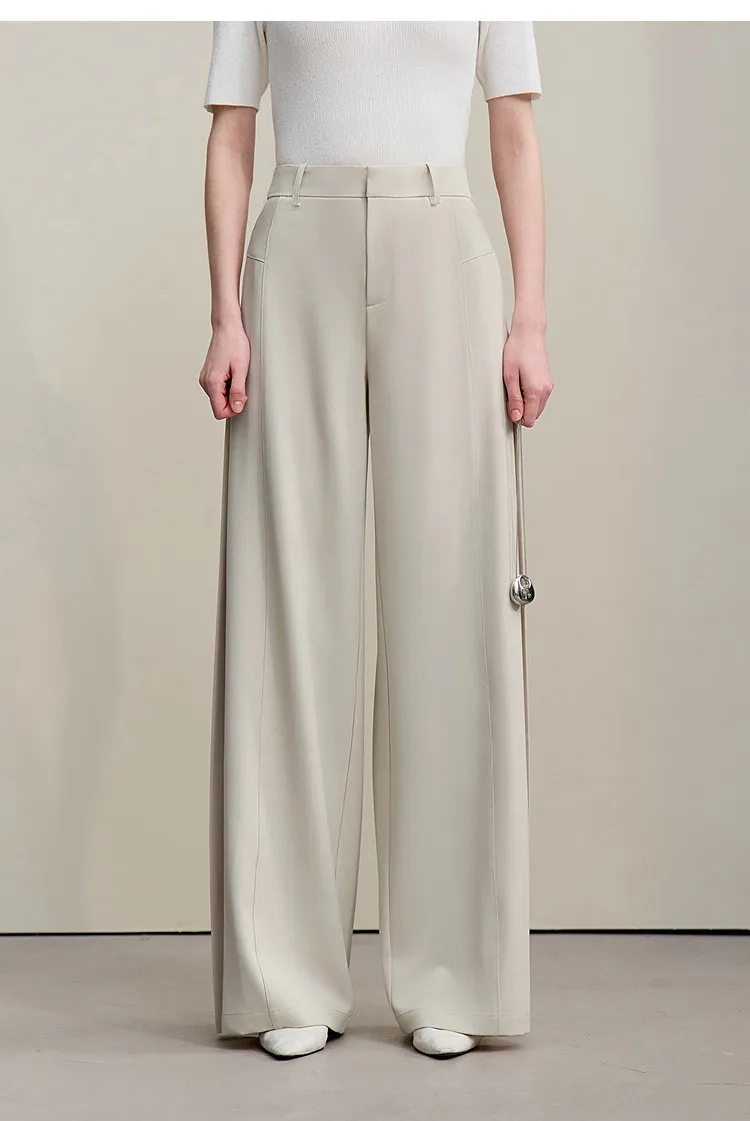 Amii Women's Wide Leg Pants 2026 Summer New Loose Flowy Trousers Pleated Solid Versatile Casual Long Pants For Women 12642085