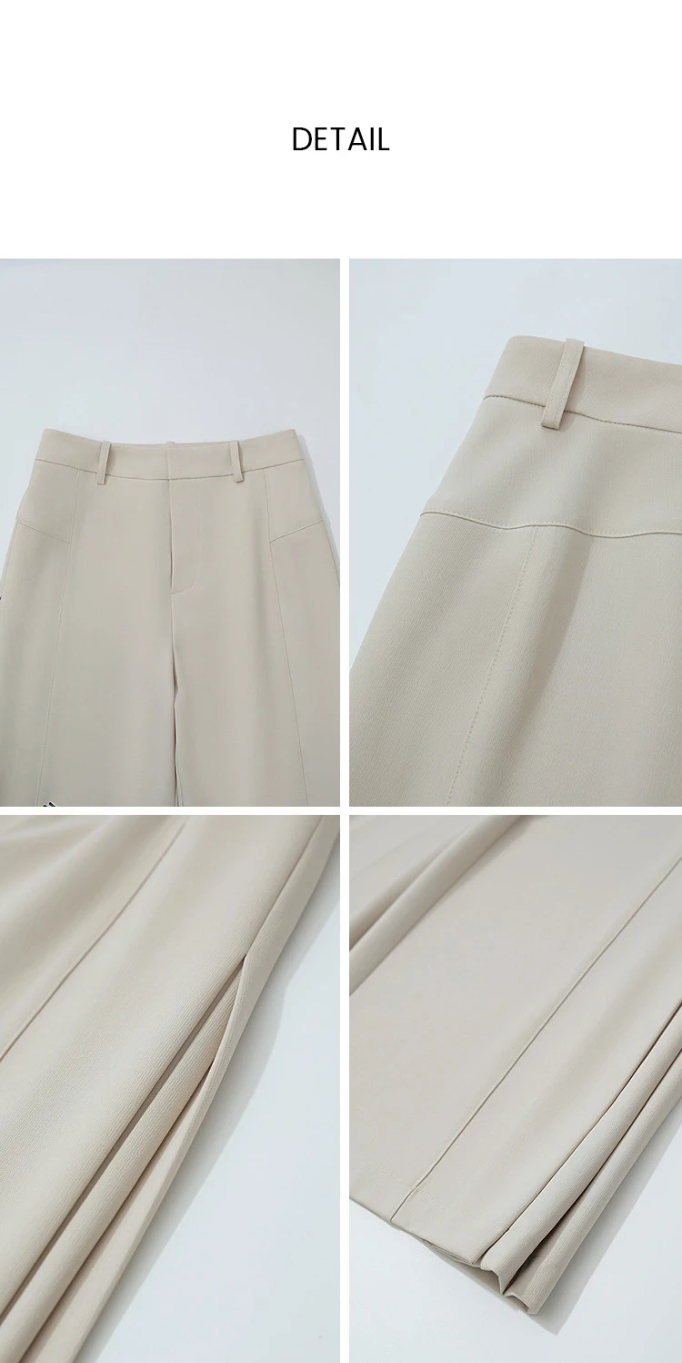 Amii Women's Wide Leg Pants 2026 Summer New Loose Flowy Trousers Pleated Solid Versatile Casual Long Pants For Women 12642085
