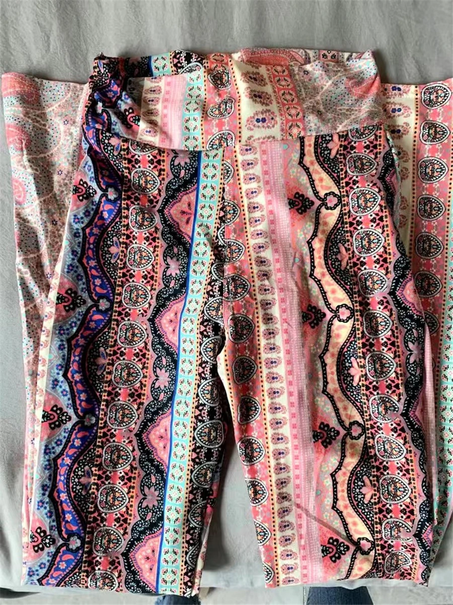 Sexy High Waist Striped Flare Pants Women Streetwear Print Tie Dye Slim Pantalones Vintage Lenggings Spodnie Aesthetic Trousers