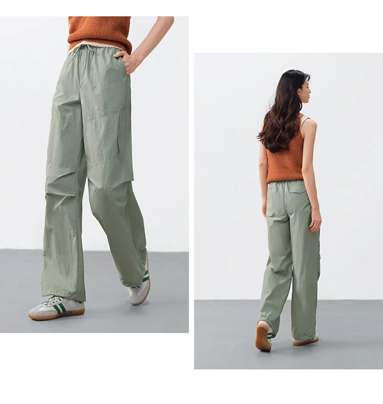 Semir Women Pants Wide 2026 Leg Knitted Loose Fit Elastic Waist Drawstring Urban Casual Everyday Style Soft Comfortable
