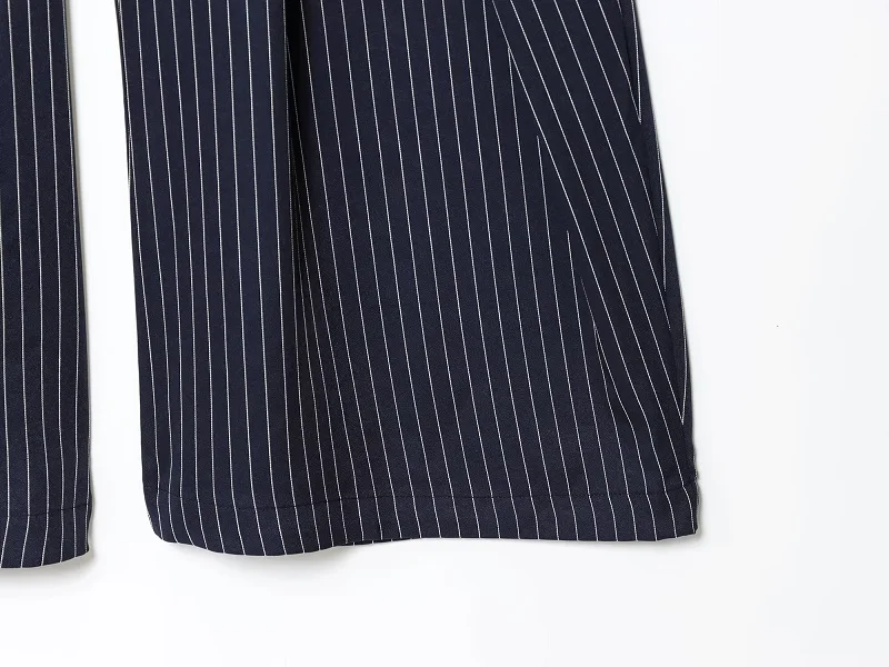 MUJER Black Baggy Pants Woman Pleated Wide Leg Pants for Women Striped Casual Women's Pants Spring High Waist Trousers Womens