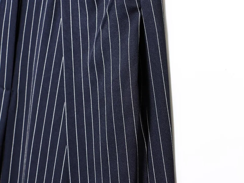 MUJER Black Baggy Pants Woman Pleated Wide Leg Pants for Women Striped Casual Women's Pants Spring High Waist Trousers Womens